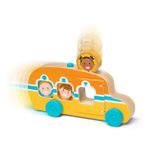 Melissa & Doug GO Tots Houten bus Rollen & Rijden (met 3 schijven) - Houten peuterspeelgoed - 12 maanden +