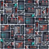 Merkloos / Sans marque Gereedschapskoffer-organizer 46 stuks groot-30cm met laden en sorteerdozen