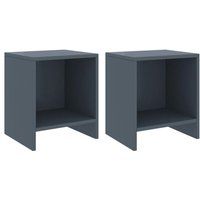 vidaXL Nachtkastjes 2 st 35x30x40 cm massief grenenhout lichtgrijs