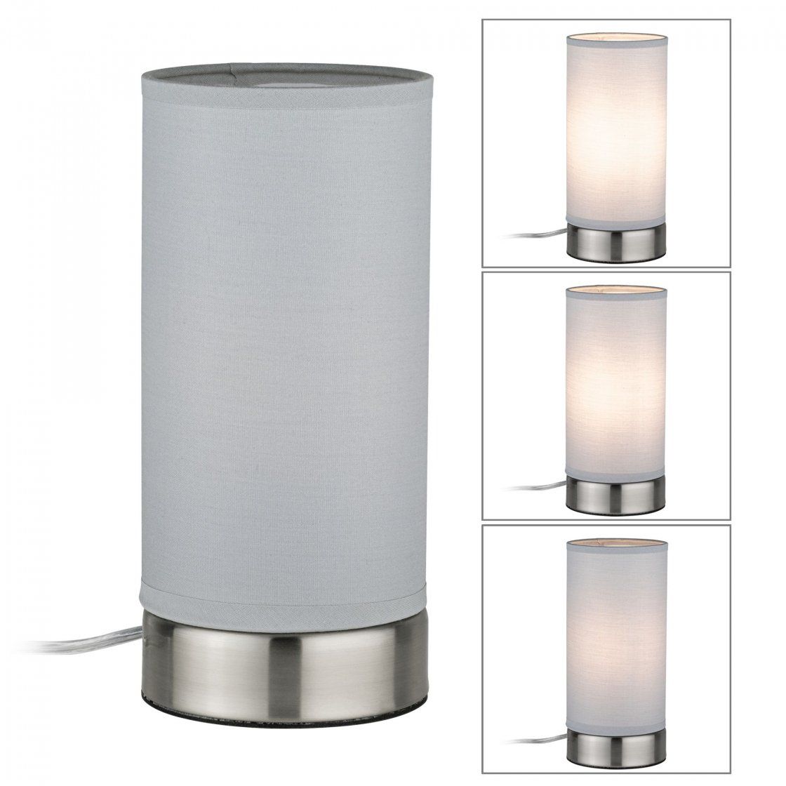 Paulmann Pia Tafellamp - E14 - 25 Watt - Wit/Roestvrijstaal