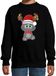 Bellatio Decorations Kersttrui/sweater voor jongens/meisjes - Merry Christmas - zwart - Kerst poesje 134/146
