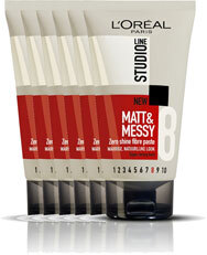 L'Oréal Matt & Messy Studio Line Matt & Messy Zero Shine Fibre Paste -  6 x 150 ml - Paste - Voordeelverpakking