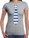 Bellatio Decorations Verkleed shirt dames - stropdas Griekenland - grijs - supporter - themafeest XXL