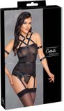 Cottelli Collection Jarretel Bandjes Body met Bondage Boeien - Zwart - Maat SMALL