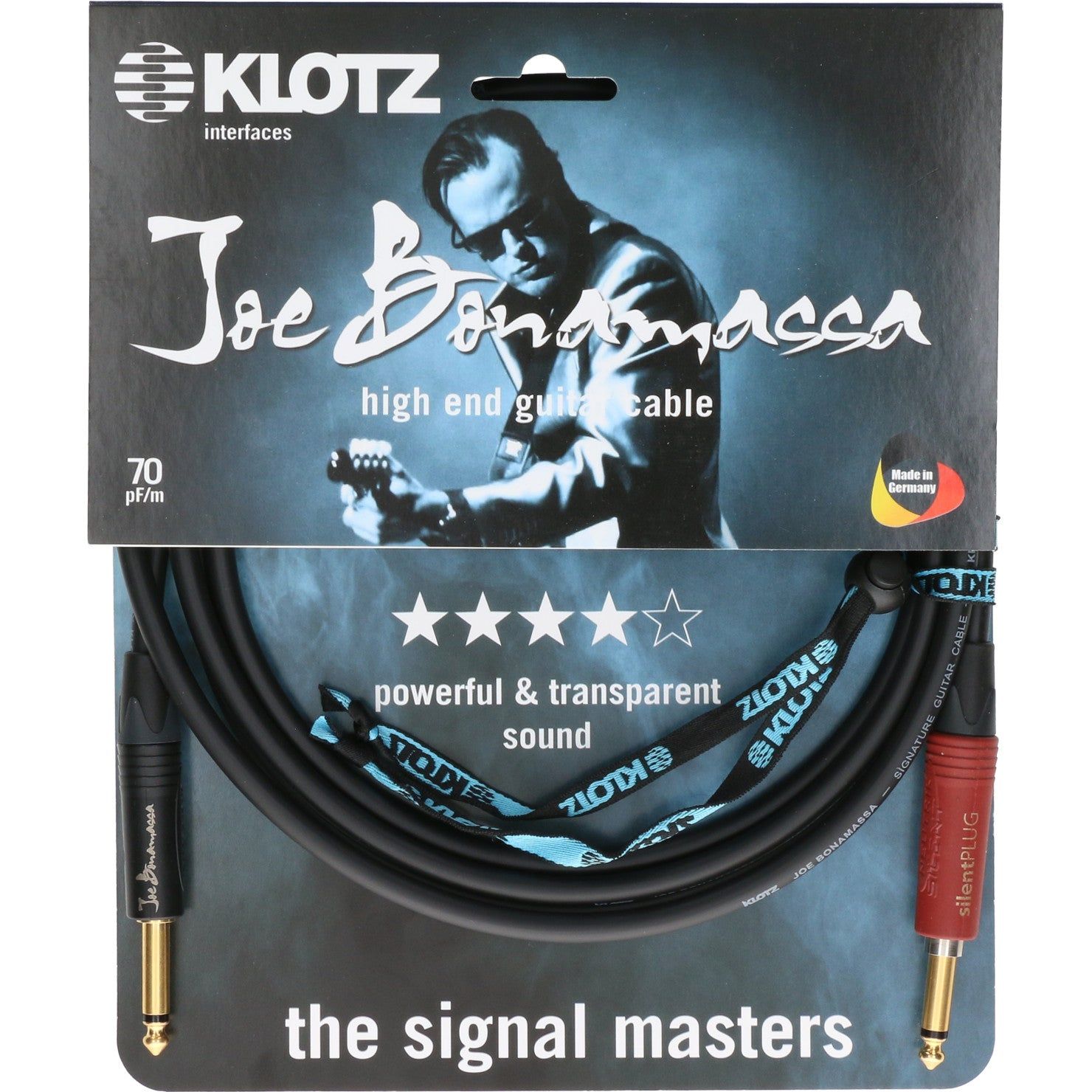 Klotz Joe Bonamassa Gitaarkabel - 3 meter - Recht/Recht - Met SilentPlug