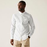 Regatta LoranLSShirt Heren Casual Overhemd Lange Mouw Linnen Katoen Wit S