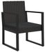 Chaise de jardin noire avec coussins et design moderne