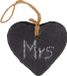 Merkloos Decoratie hartje - met ophanglus - leisteen - 8 x 8 cm - krijtbordje hanger