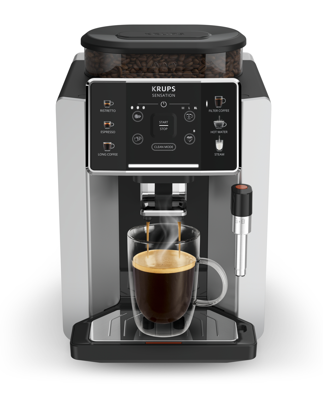 Krups EA910E Sensation EA910E volautomatische espressomachine alu/zwart