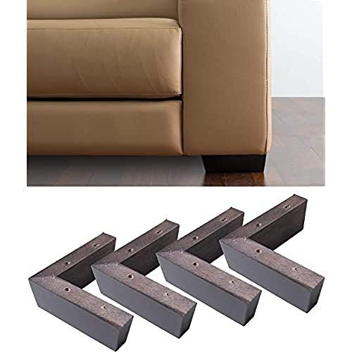 IPEA 4 x houten poten model hoek voor banken en meubels – set met 4 poten voor stoel kleur wengé
