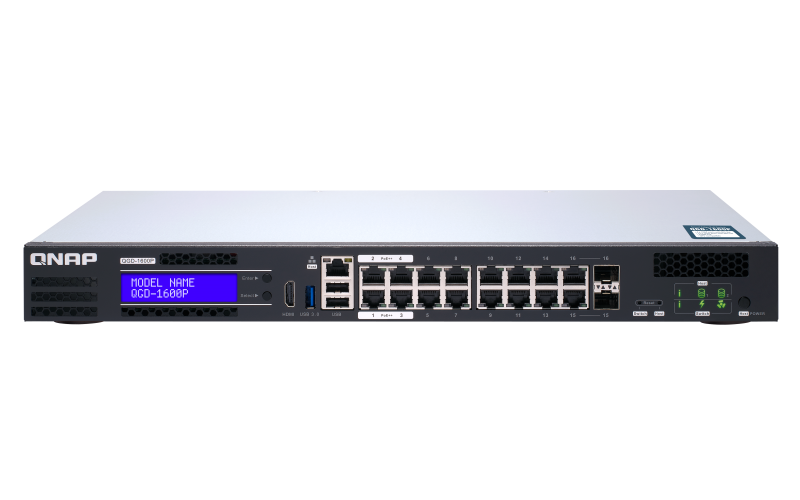 QNAP QGD-1600P - Netwerk switch - Zwart, Grijs