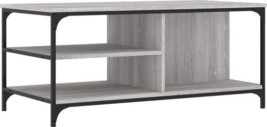 vidaXL Salontafel 100x50x45 cm bewerkt hout grijs sonoma