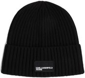 Karl Lagerfeld Jeans Turned Up Beanie Zwart