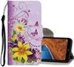 Merkloos Bol Voor Geschikt voor Xiaomi Redmi 8 Gekleurde Tekening Patroon Horizontale Flip Leren Case met Houder & Kaartsleuven & Portemonnee (Gele Bloem Vlinder)