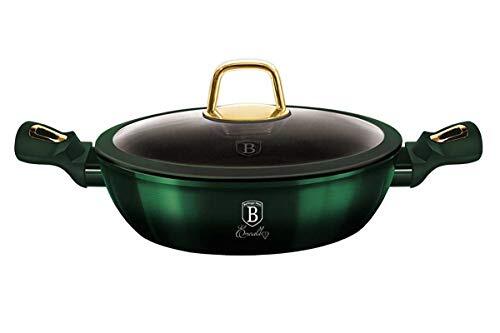 Berlinger Haus Emerald Collection Shallow pan met deksel, 28 cm, BH/6060 emerald roestvrij staal 18/8