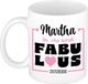 Bellatio Decorations Naam mok Martha - wit - Fabulous - keramiek - 300 ml - cadeau collega beker - cadeau