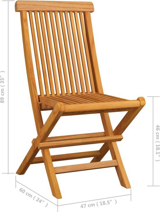 vidaXL Opklapbare stoelen met crèmekleurige kussens, 4 stuks, massief teakhout