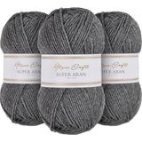 Utopia Crafts Super Aran brei- en haakgaren 3X 100g (rookgrijs)