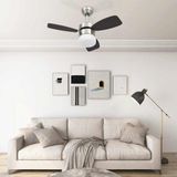 VidaXL Plafondventilator met lamp afstandsbediening 76 cm donkerbruin