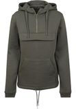 Build Your Brand Sweat Pullover Dames Hoodie met halve Rits - Olive maat 5XL