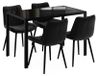 Vicco Grand Table de salle à manger, Noir 120 x 70 cm | avec 4 Chaises (Noir)