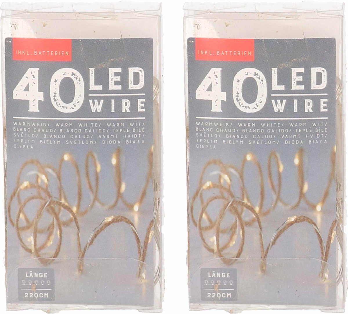 Anna's Collection Set van 3x stuks touwverlichting jute op batterijen met 40 lampjes warm wit 220 cm - Kerstverlichting lichtsnoeren kerstversiering