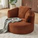 MODFU Fauteuil - Ronde Vorm - Diepe Zitting - Woonkamer - Ribstof - Oranje