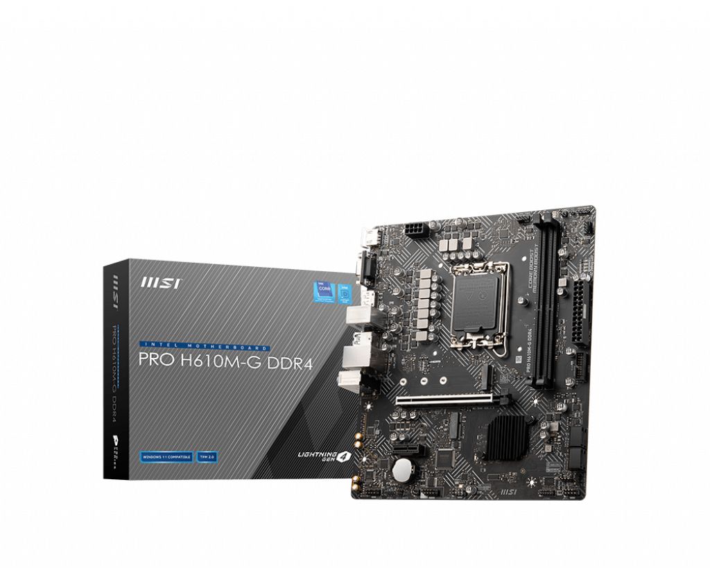 MSI PRO H610M-G DDR4 - Micro ATX Motherboard - Intel H610 - LGA 1700