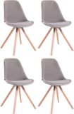 CLP Toulouse Set van 4 Stoelen - Rond frame - Fluweel grijs natura