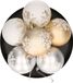 Gerimport Gerim Gedecoreerde Kerstballen - 12x - 6 cm - Kunststof - Goud/Wit/Zilver