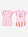 VERTBAUDET Set van 2 pyjama short met korte mouwen voor meisjes rozen