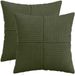 vidaXL - Kussensloop - 2 stuks - ALMELO - Groen - 45 x 45 cm - Corduroy