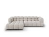 Canapé d'angle gauche modulable 4 places en velours beige clair