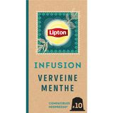 Lipton, Infusie met ijzerkruid, munt, frisheid, capsules compatibel met Nespresso, ingrediënten van 100% natuurlijke oorsprong, 10 capsules
