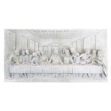 Design Toscano Het Laatste Avondmaal Religieuze Muur Fries Sculptuur, 58 cm, Polyresin, Antieke Steen