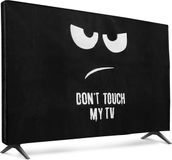 kwmobile TV-hoes voor 40" TV-cover - Beschermhoes voor televisie - Don't Touch my TV design in wit/zwart