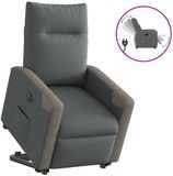 vidaXL Fauteuil releasable électrique réglable tissu gris foncé
