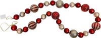 Huismerk guirlande boule de noël 6x180cm en plastique, couleur perle