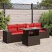 Prolenta Maison Exclusive - Tuinset voor de tuin, bestaande uit 5 delen, met kussens, bruin, gemaakt van polyrotan en acaciahout