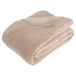 Atmosphera Fleece deken of plaid harig - beige - 180 x 230 cm - polyester