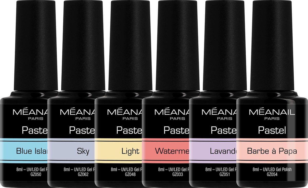 MEANAIL®PARIS Gellak - MEANAIL - Vegan & Cruelty Free - DREAM PASTEL - Gel nagellak - 6 x 8ml