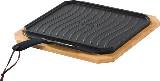 Cozze - Gietijzeren Grillpan - Dubbelzijdig - 33 cm - Zwart
