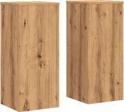 vidaXL Plantenstandaards 2 stuks, 30x30x70 cm, Hout, Artisanaal Eiken