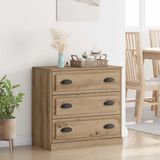 vidaXL Dressoir Artisan Eiken 70 x 35,5 x 67,5 cm Bewerkt Hout