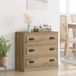 vidaXL Dressoir Artisan Eiken 70 x 35,5 x 67,5 cm Bewerkt Hout