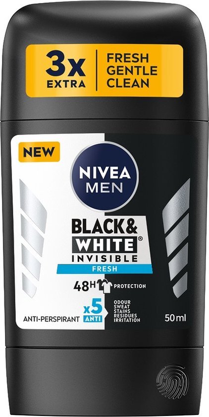 Nivea Mannen Black&White Invisible Fresh anti-transpirant stick 50ml