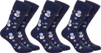 BRUBAKER 3 Paar Kerstsokken voor Mannen en Vrouwen - Kerstmotieven - Unisex Kleurrijke Knuffelsokken voor het Kerstseizoen - Grappige Katoenen Sokken - Cadeau Kerstmis - Maat 41-45