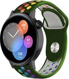 Strap-it Siliconen sport bandje - legergroen/kleurrijk