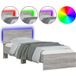 Lit Simple Lit Adulte Cadre De Lit Sans Matelas Avec Lumières Led 90x190 cm