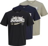 JACK & JONES JJELOGO TEE SS O-NECK 2 COL AW26 3PK MP Heren T-shirt - Zwart - XL